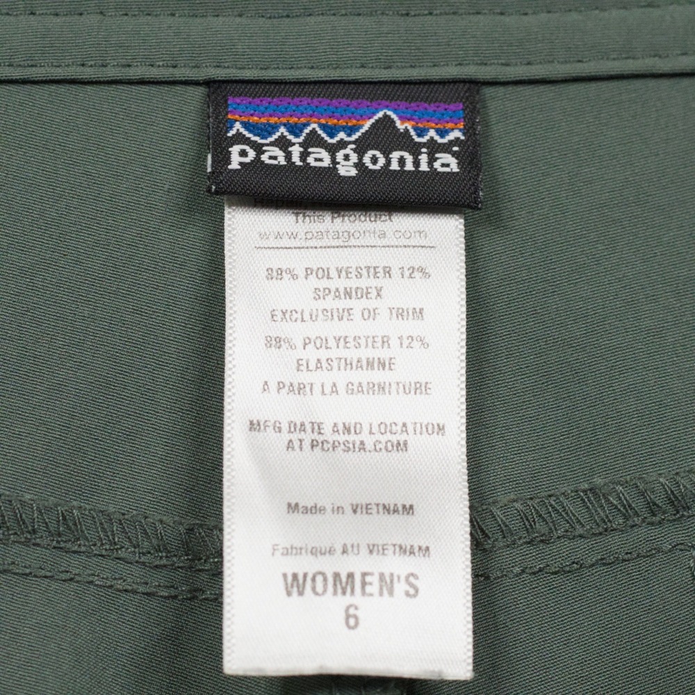 PATAGONIA All Out Capris Stretch Hiking Cargo Crop Pants Gorpcore Green Sz 6 - Picture 7 of 7